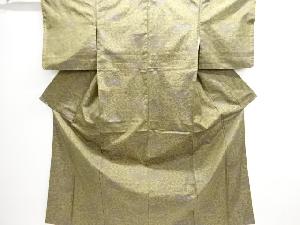 流水に雲・草花模様織り出し本場大島紬着物